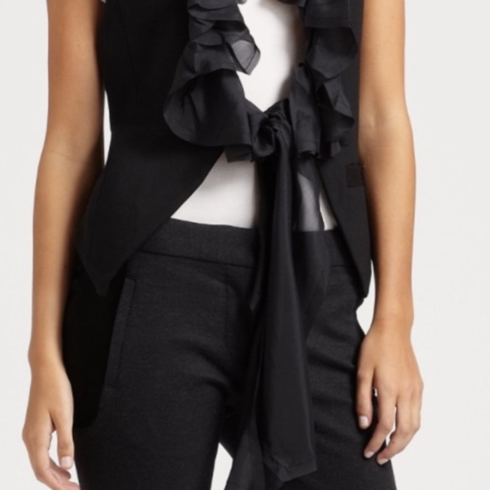 Elizabeth & James Ruffle Tie Front Vest